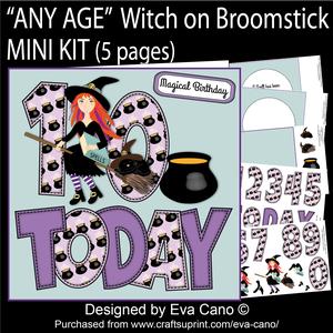 'any Age' Witch on Broomstick Mini Kit