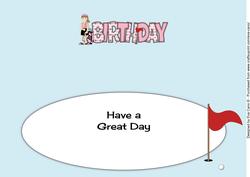 Female Golfer Birthday Large Dl Insert