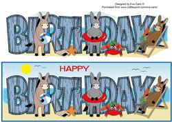 Beach Donkeys Birthday Large Dl