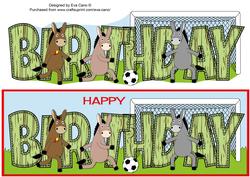 Donkeys Playing Football Birthday Large Dl