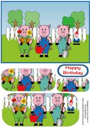 Gardening Piggies Pyramid