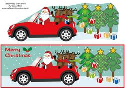 Santa's Red Mini Car Large Dl