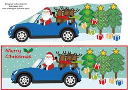 Santa's Blue Mini Car Large Dl