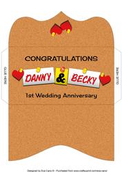 Paper (1st) Anniversary Danny & Becky Money Wallet