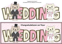 Cute Cats Bride & Groom Wedding Large Dl 2