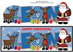 Santa and His Reindeers Leon Large Dl