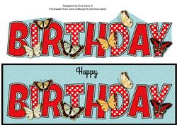 Butterflies Birthday Large Dl 3