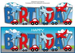 Little Cars & Planes Birthday Large Dl