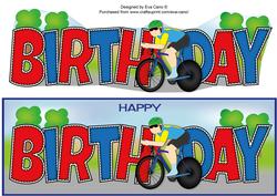 Cyclist Birthday Large Dl
