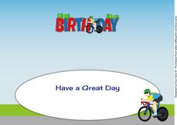 Cyclist Birthday Large Dl Insert