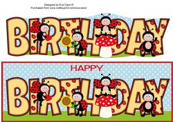 Cute Ladybirds Birthday Large Dl