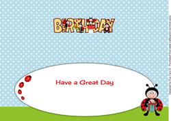 Cute Ladybirds Birthday Large Dl Insert