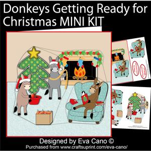Donkeys Getting Ready for Christmas Mini Kit