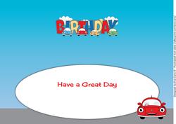 Kiddie Cars Birthday Large Dl Insert