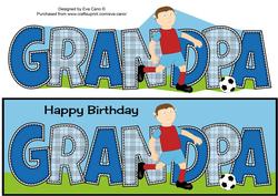 Footballer in Wine & Blue Grandpa Large Dl