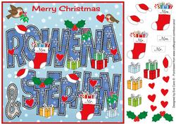 8x8 Christmas Names Rowena & Stephen