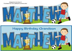 Footballer in Wine & Blue Matthew (grandson) Large Dl