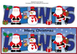 Santas & Snowman Lewis Large Dl