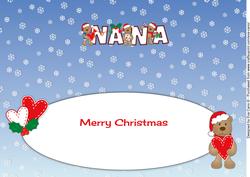 Romantic Christmas Teddies Nana Large Dl Insert
