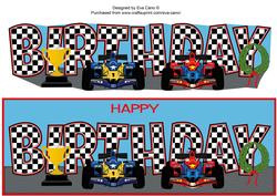 Formula 1 Cars Birthday Large Dl