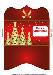 Buttons Christmas Trees Money Wallet Red