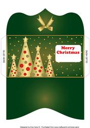 Buttons Christmas Trees Money Wallet Green
