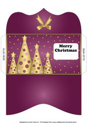 Buttons Christmas Trees Money Wallet Burgundy