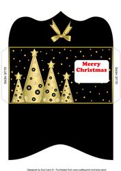 Buttons Christmas Trees Money Wallet Black