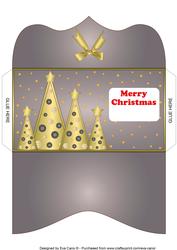 Buttons Christmas Trees Money Wallet Grey