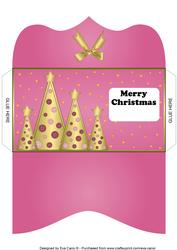 Buttons Christmas Trees Money Wallet Pink