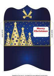 Buttons Christmas Trees Money Wallet Blue