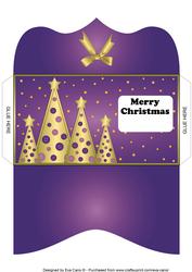 Buttons Christmas Trees Money Wallet Purple