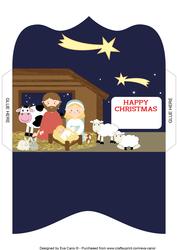 Nativity Scene Money Wallet Happy Christmas
