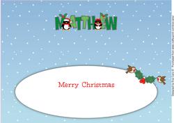 Christmas Penguins Matthew Large Dl Insert