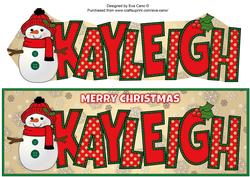 Cute Snowman Kayleigh Large Dl