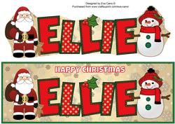 Santa & Snowman Ellie Large Dl