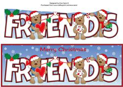 Romantic Christmas Teddies Friends Large Dl