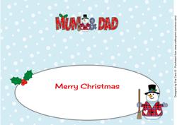 Snowman Mum & Dad Large Dl Insert