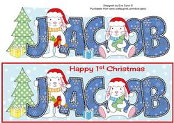 First Christmas Bunny Rabbits Jacob Large Dl