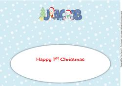 First Christmas Bunny Rabbits Jacob Large Dl Insert