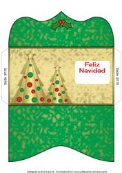 Buttons Christmas Trees Ii Spanish Money Wallet Green
