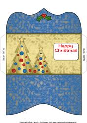 Buttons Christmas Trees Ii Money Wallet Blue