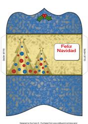 Buttons Christmas Trees Ii Spanish Money Wallet Blue