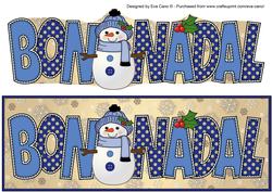 Cute Snowman Bon Nadal Large Dl