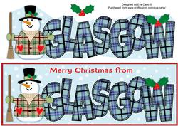 Merry Christmas from Glasgow Snowman Large Dl