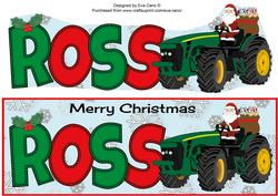 Santa on Tractor Ross Large Dl