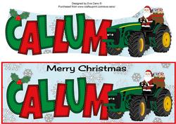 Santa on Tractor Callum Large Dl