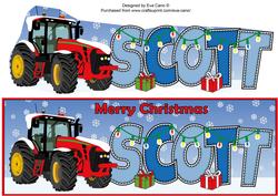 Red Christmas Tractor Scott Large Dl