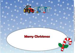 Red Christmas Tractor Scott Large Dl Insert