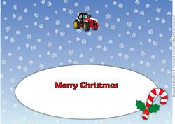 Red Christmas Tractor Without Name Large Dl Insert
